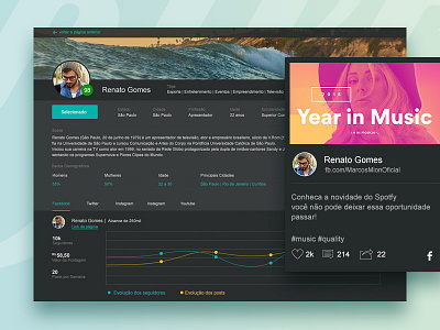 Profile Inflr clean dashboard desktop influencer interface media social software system ui usability ux