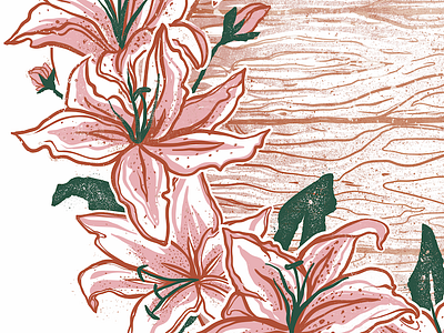 Oaks Day Festival bourbon buffalo trace floral flowers illustration oaks day festival wood