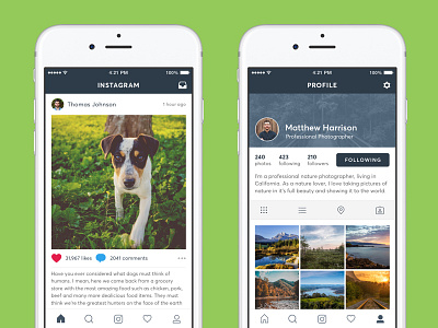 Instagram Redesign app concept experience instagram interface mobile new phone redesign simple user