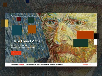 I Am Vincent by Douglas Coupland — Winner Announcement branding clean design douglas coupland flat homepage illustration red typography van gogh website