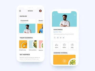 Recipe App - Dribbble Debut chef clean cooking flat ios minimalism mobile mobile app recipe app recipes ui ux