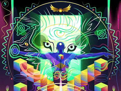 WHAT DO YOU OF VOID? attention door eye isometric man rgb samo spiral vitruvian wolf