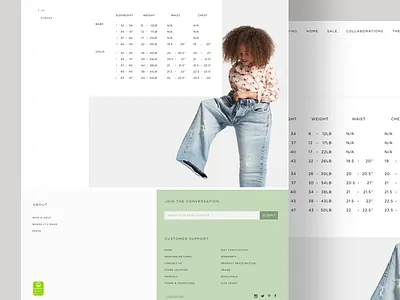 Sizechart cart children clean ecommerce furniture layout shop shopping typography ui ux website