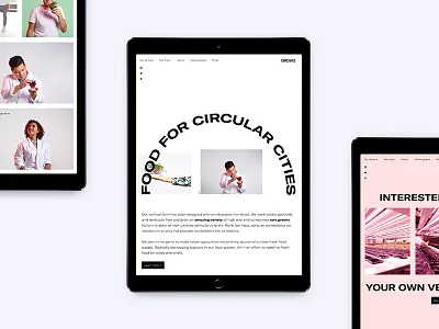 GrowX circular grey growx ipad minimal pink typography ui