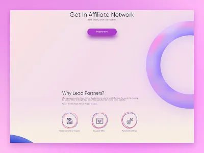 Lead Partners landing page fluid gradient landing page ui web