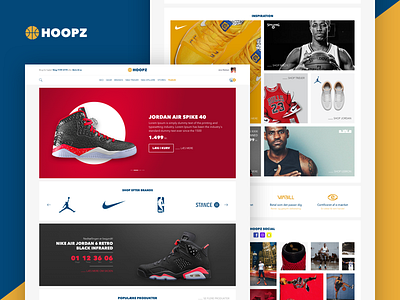 Hoopz v2.0 full view basket basket shoes basketball countdown design ecommerc webshop