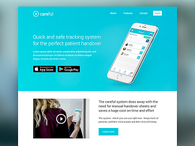 careful website concept android app download app screens apple flat design hero ios minimalism web design