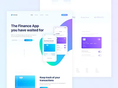 Mobile Finance App Landingpage app banking finance interface landingpage mobile payment shapes ui user ux website