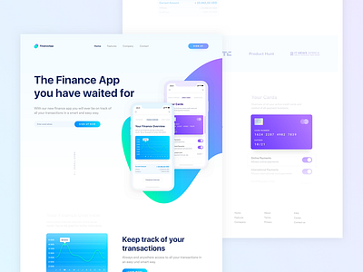 Mobile Finance App Landingpage app banking finance interface landingpage mobile payment shapes ui user ux website