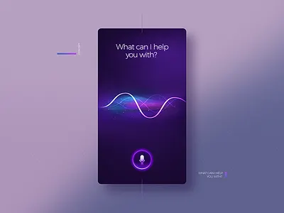 Voice app card design interface lights mobile ui ux visual waves