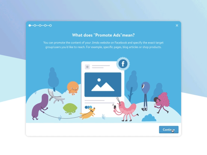 Guided Process animation content design facebook fun guide illustration motion playful process social wizard
