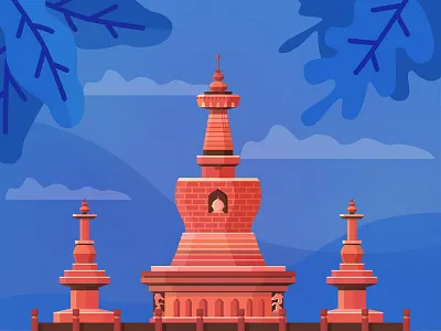 Tower in Yunnan China china collage heritage illustration kunming snapshot temple tower vector yunnan