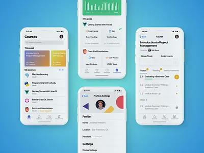 Online Course App clean course ios iphone x mobile mooc simple ui ux