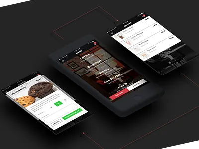 LeCriossant app coffee delivery food iphone order preview sketch