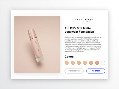 075 - Pre-Order 075 badgalriri button daily ui fenty beauty foundation preorder uiux web