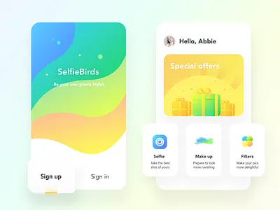App for photo beautification bird offers price camera effects filters makeup name profile selfie signin login signup user