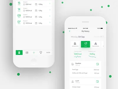 Calorie Counter App - iOS app calorie counter fitness health tracker nutrition tracker ui ux