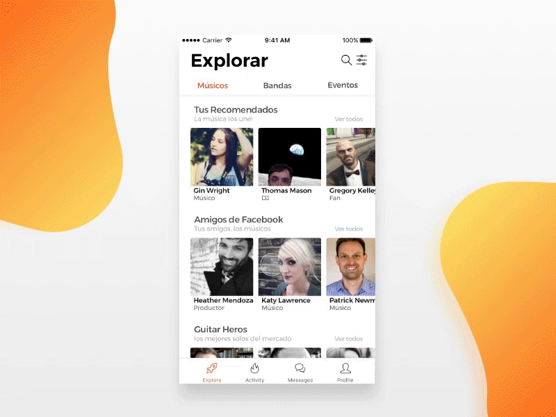 SoundCheck - Show and see for the music industry. animation interaction desing principle sketach app ui design user interaction ux desing