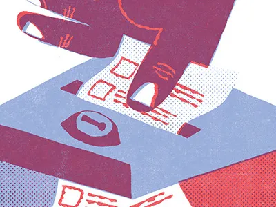 New Independants blue state editorial election illustration red state