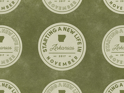 Moving To Arkansas agency arkansas badge illustration patch texture