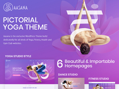 Aasana Health & Yoga WordPress Theme fitness gym health studio theme training wordpress yoga