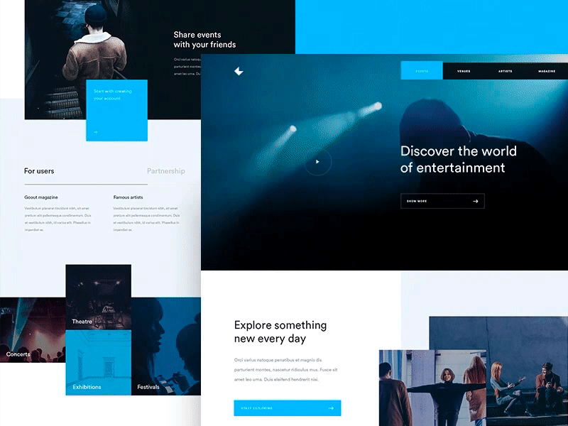 GoOut visual exploration clean desgin goout simple ui ux visual web web design