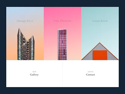 Envy architecture bright building clean colour fun home landing page ui web white