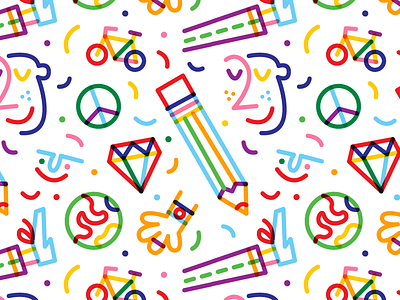 🎉 art color colour illustration monowidth pattern rainbow stroke surfacepattern thicklines vector
