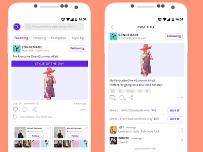Fashion Mobile App android fashion free freelancer ios psd ui ux