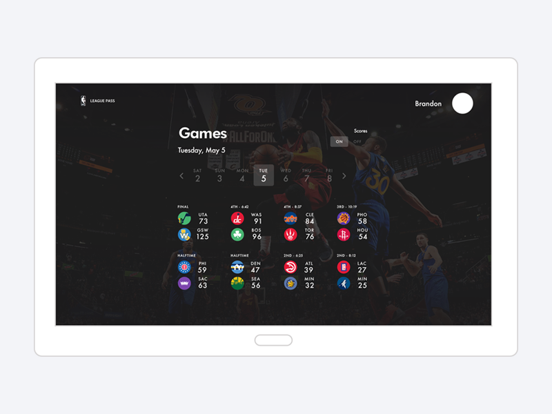 Example of NBA League Pass Concept