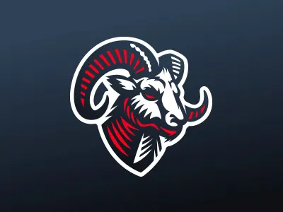 Ram sports logo agressive animal capricorn chamois ibex logo mark mountain goat ram spors