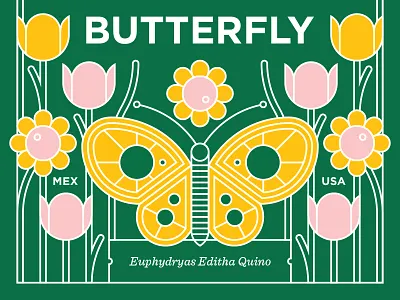 Type Hike Alphabeast Series Poster alphabeast animal butterfly design flower green illustration orange pink poster typehike