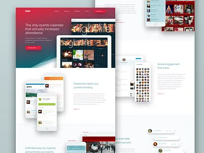 Events Calendar Homepage calendar design events gradient homepage landing redesign ui ux web page website