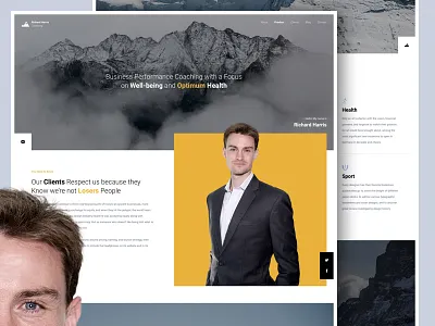 Richard Harris Coaching business coaching design interface landing material one promo ui ux web yellow