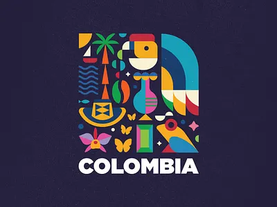 Colombia bird branding coffee coffee branding colorful colombia colombia illustration mark colorful condor nature faune emerald sea vueltiao hat flora frog yellow butterfly flower icon identity illustration logo love mark nature orquidea modern symbol