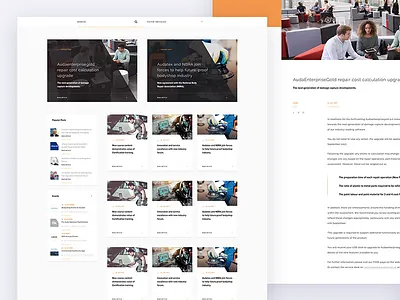 News / Blog UI blog buttons clean colour flat interface navigation news product search ui ux