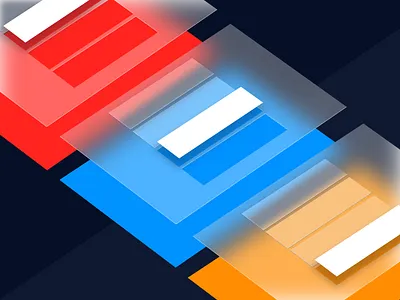 Case study Illustration (WIP) accordion blur glass illustration isometric wizard