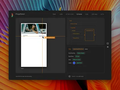 Views DX Editor with Composer editor front end interface properties react views