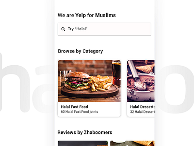 Zhaboom homepage concept android app iphone material design minimal mobile ui ux zhaboom