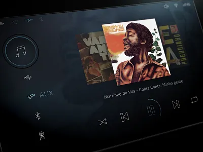 Car Dashboard - Music blue car classic clean dashboard geely minimal music start