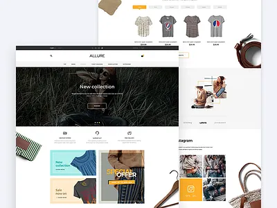 Allure clothes concept design fashion home prestashop template ui wear web women