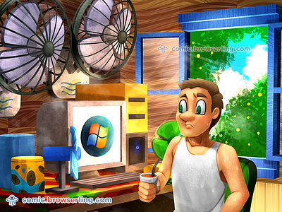 Windows Joke air conditioner air conditioners browserling comic computer fan fans joke microsoft windows windows