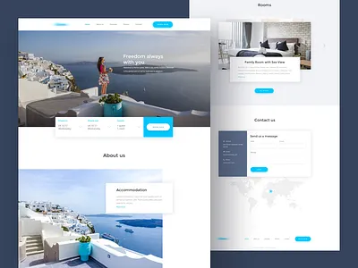 Booking a hotel booking clean flat home hotel interface landig page main reservation sea ui web