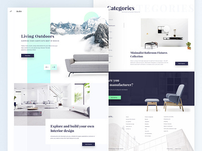 Furniture Landing page commerce dlex furniture interface layout minimal product shopping sketch ui kit ux