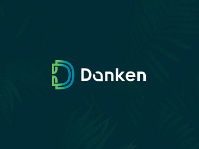 Danken Logo blue brand degrade environmental gradiente green leaf logo sustainability