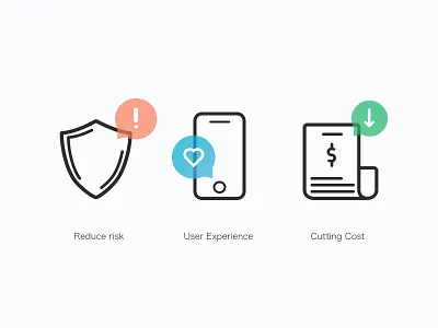 New icons for the Onfido Website :) bill blue green icon phone red shield webdesign website