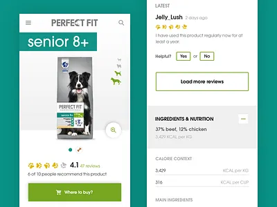 Product page on mobile ecommerce interface mobile product shop ui ux