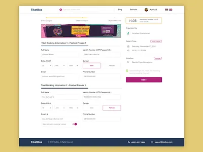 TicketBox - Order Information clean email event navigation options order progress ticket time ui ux website