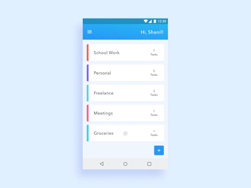Task App Animation after effects animation app clean design flat gif interaction design motion graphics sketch ui ux