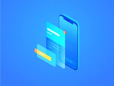 iPhone X UI Perspective blue flat gradient illustrator iphonex perspective ui wantline